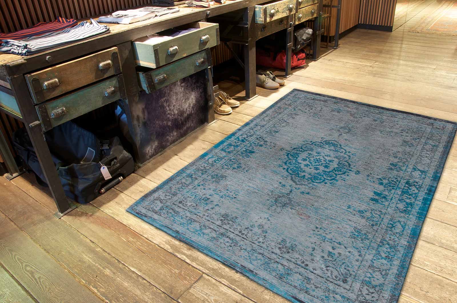 tapis Louis De Poortere LX8255 Fading World Medaillon Grey Turquoise interior 2