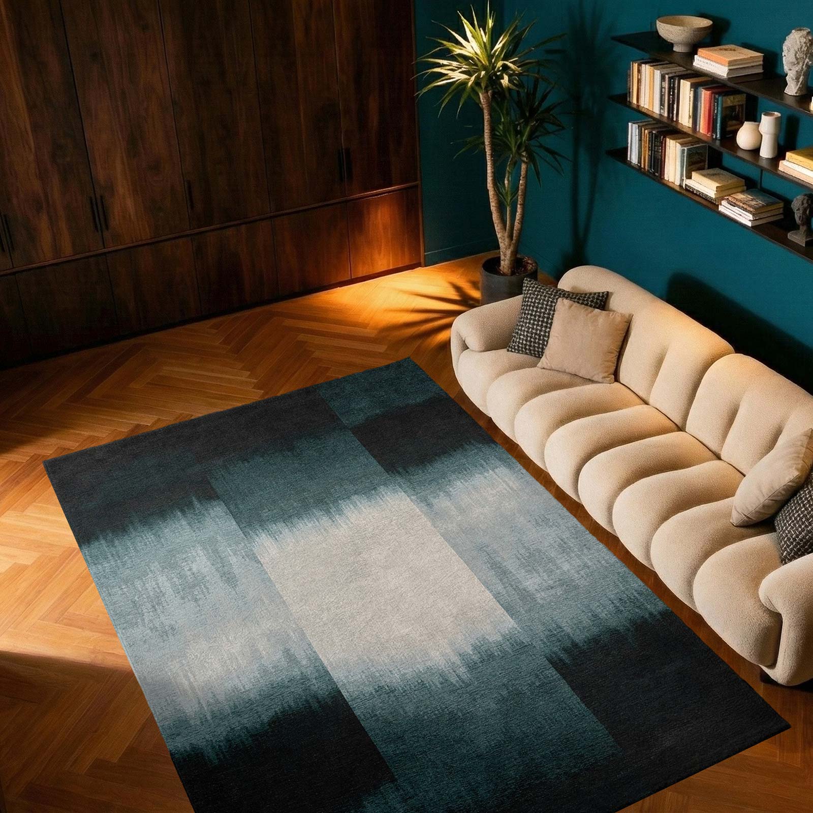 Louis De Poortere tapis Meditation 2073 Sendai Deep Water interior